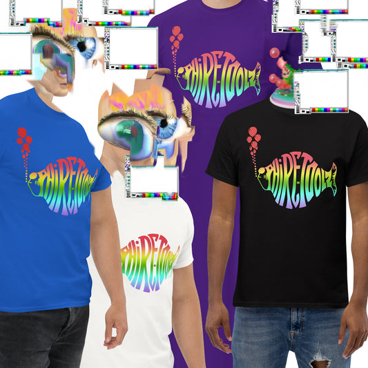 A collage of unisex classic t-shirts in various colors, featuring the text 'PHIRE-TOOLZ' on the front.