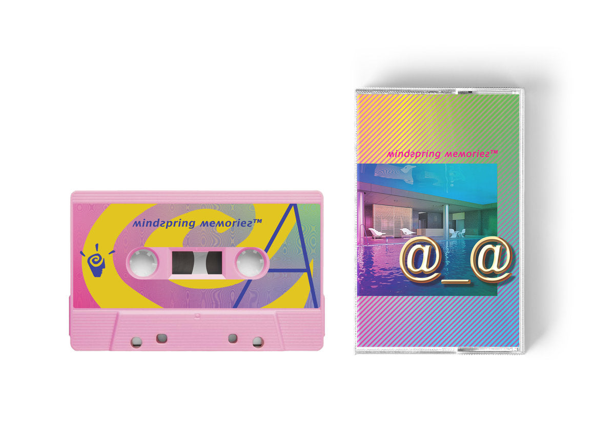 Two colorful cassette tapes with 'Mindspring Memories' branding on a white background